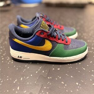 Women’s Air Force 1 Sneakers in Navy, Red, Green, and Yellow